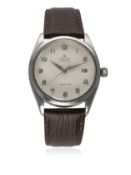 A GENTLEMAN'S STAINLESS STEEL ROLEX OYSTER PRECISION DATE WRIST WATCH CIRCA 1954, REF. 6294 WITH "