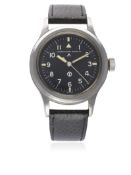 A GENTLEMAN'S STAINLESS STEEL BRITISH MILITARY RAF IWC MARK 11 PILOTS WRIST WATCH DATED 1950 D: