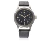 A GENTLEMAN'S STAINLESS STEEL BRITISH MILITARY RAF IWC MARK 11 PILOTS WRIST WATCH DATED 1950 D: