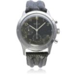 A RARE GENTLEMAN'S STAINLESS STEEL BREITLING AVI CHRONOGRAPH WRIST WATCH CIRCA 1950s, REF. 765 D: