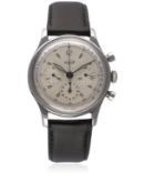 A RARE GENTLEMAN'S TISSOT CHRONOGRAPH WRIST WATCH CIRCA 1950s, REF. 4581 D: Silver dial with