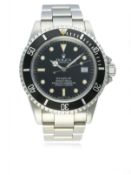 A GENTLEMAN'S STAINLESS STEEL ROLEX OYSTER PERPETUAL DATE SEA DWELLER BRACELET WATCH DATED 1989,