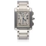 A GENTLEMAN'S STAINLESS STEEL CARTIER TANK FRANCAISE CHRONOGRAPH BRACELET WATCH CIRCA 2004, REF.