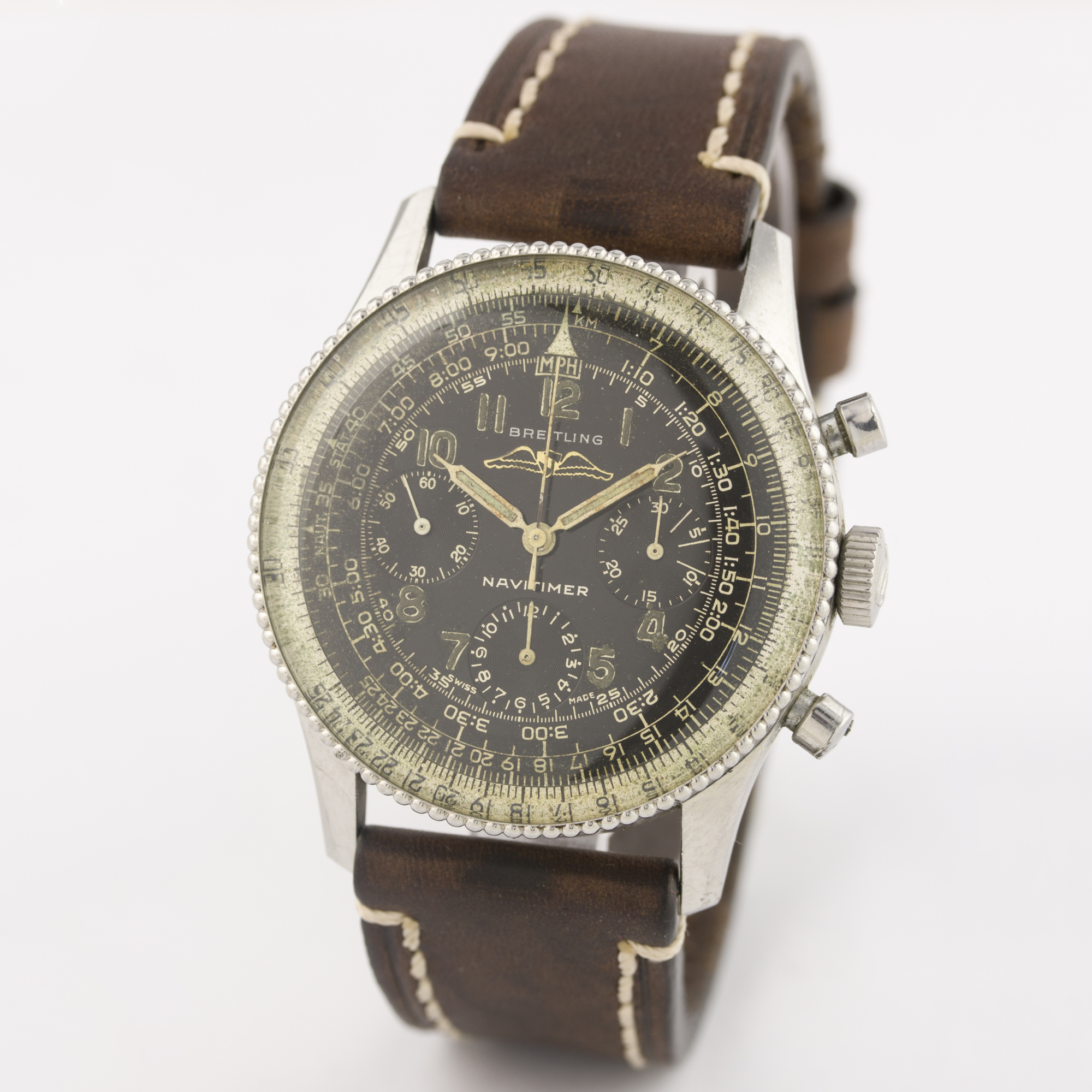 A RARE GENTLEMAN'S STAINLESS STEEL BREITLING AOPA NAVITIMER WRIST WATCH CIRCA 1950s, REF. 806 - Image 2 of 7