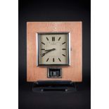 AN EXTREMELY RARE PINK SHAGREEN ATMOS PENDULE PERPETUELLE CLOCK CIRCA 1930s, BY J.L. REUTTER,