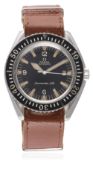 A GENTLEMAN'S STAINLESS STEEL OMEGA SEAMASTER 300 WRIST WATCH CIRCA 1967, REF. 165.024 D: Black dial