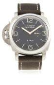 A GENTLEMAN'S TITANIUM 8 DAYS PANERAI LUMINOR 1950 LEFT HANDED WRIST WATCH DATED 2011, PAM00368 N