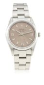 A GENTLEMAN'S SIZE STAINLESS STEEL ROLEX OYSTER PERPETUAL AIR KING PRECISION BRACELET WATCH CIRCA