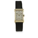 A GENTLEMAN'S 14K SOLID GOLD VACHERON & CONSTANTIN RECTANGULAR WRIST WATCH CIRCA 1940s, REF.