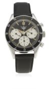 AN EXTREMELY RARE GENTLEMAN'S STAINLESS STEEL HEUER AUTAVIA CHRONOGRAPH WRIST WATCH CIRCA 1960s,