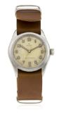 A RARE GENTLEMAN'S STAINLESS STEEL ROLEX OYSTER WRIST WATCH CIRCA 1949, REF. 4499 PRESENTED BY THE