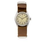 A RARE GENTLEMAN'S STAINLESS STEEL ROLEX OYSTER WRIST WATCH CIRCA 1949, REF. 4499 PRESENTED BY THE