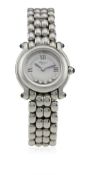 A LADIES STAINLESS STEEL CHOPARD HAPPY SPORT BRACELET WATCH CIRCA 2000s, REF. 8245 D: White dial