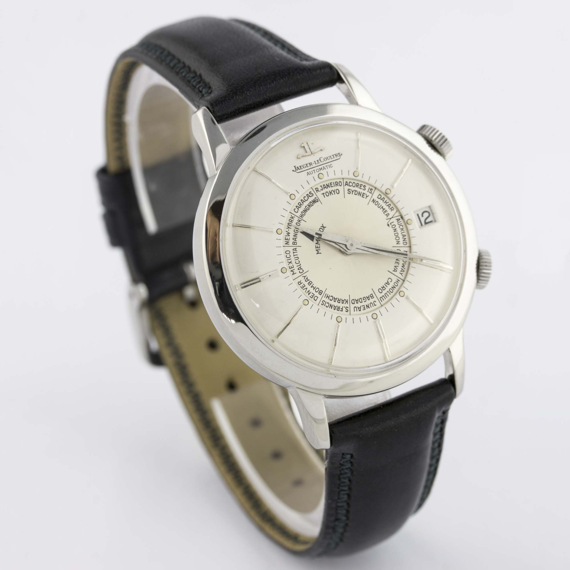 A GENTLEMAN'S STAINLESS STEEL JAEGER LECOULTRE AUTOMATIC MEMOVOX ALARM WRIST WATCH CIRCA 1960s D: - Image 4 of 7