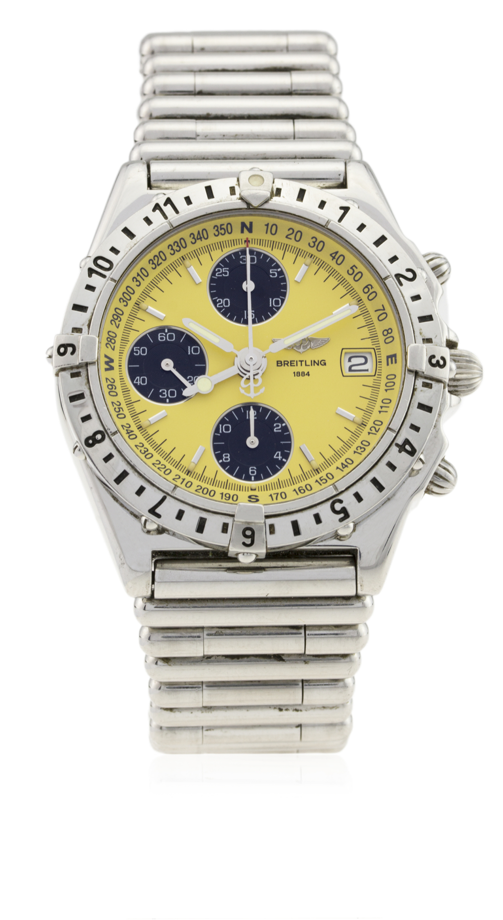 A GENTLEMAN'S STAINLESS STEEL BREITLING CHRONOMAT LONGITUDE CHRONOGRAPH BRACELET WATCH CIRCA