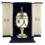 A RARE SOLID SILVER MAPPIN & WEBB URN CLOCK DATED 1981, LIMITED EDITION NUMBER 126 OF 210 PIECES,