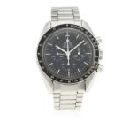 A GENTLEMAN'S STAINLESS STEEL OMEGA SPEEDMASTER PROFESSIONAL CHRONOGRAPH BRACELET WATCH CIRCA