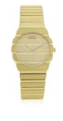 A FINE GENTLEMAN'S 18K SOLID GOLD PIAGET POLO AUTOMATIC BRACELET WATCH DATED 1983, REF. 5561