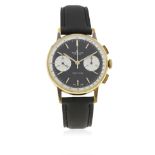 A GENTLEMAN'S GOLD PLATED BREITLING TOP TIME CHRONOGRAPH WRIST WATCH CIRCA 1960s, REF. 2003 D: Black