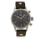 A GENTLEMAN'S STAINLESS STEEL HANHART FLIEGERCHRONOGRAPH 1939 PILOT'S CHRONOGRAPH WRIST WATCH