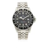 A GENTLEMAN'S STAINLESS STEEL ROLEX OYSTER PERPETUAL DATE GMT MASTER BRACELET WATCH CIRCA 1984, REF.