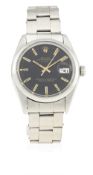 A GENTLEMAN'S STAINLESS STEEL ROLEX OYSTER PERPETUAL DATE BRACELET WATCH CIRCA 1973, REF. 1500 D: