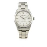 A GENTLEMAN'S STAINLESS STEEL ROLEX OYSTER PERPETUAL DATE BRACELET WATCH CIRCA 1972, REF. 1500 D: