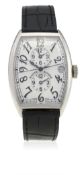 WITHDRAWN FROM AUCTION A GENTLEMAN'S 18K SOLID WHITE GOLD FRANCK MULLER MASTER BANKER WRIST WATCH