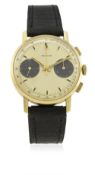 A RARE GENTLEMAN'S "NOS" 18K SOLID GOLD ZENITH CHRONOGRAPH WRIST WATCH CIRCA 1960s D: Gold