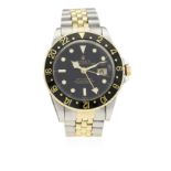 A GENTLEMAN'S STEEL & GOLD ROLEX OYSTER PERPETUAL GMT MASTER BRACELET WATCH CIRCA 1981, REF. 16753