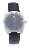 A GENTLEMAN'S STAINLESS STEEL IWC AUTOMATIC WRIST WATCH CIRCA 1970, REF. 1928 D: Blue sunburst