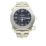 A GENTLEMAN'S TITANIUM BREITLING EMERGENCY BRACELET WATCH DATED 2003, REF. E56321 WITH COMPLETE