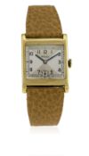 A GENTLEMAN'S 18K SOLID GOLD ROLEX WRIST WATCH CIRCA 1940s D: Quartered two tone silver dial with