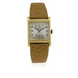 A GENTLEMAN'S 18K SOLID GOLD ROLEX WRIST WATCH CIRCA 1940s D: Quartered two tone silver dial with