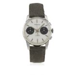 A GENTLEMAN'S TENEXACT CHRONOGRAPH WRIST WATCH CIRCA 1960s D: Silver "panda" dial with black