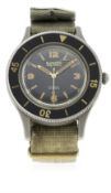 AN EXTREMELY RARE GENTLEMAN'S BLANCPAIN FIFTY FATHOMS DIVERS WRIST WATCH CIRCA 1950s D: Black dial