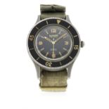 AN EXTREMELY RARE GENTLEMAN'S BLANCPAIN FIFTY FATHOMS DIVERS WRIST WATCH CIRCA 1950s D: Black dial