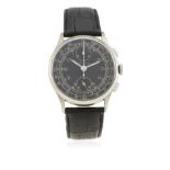 A GENTLEMAN'S BREITLING "UP & DOWN" CHRONOGRAPH WRIST WATCH CIRCA 1940s, REF. 179  D: Black dial