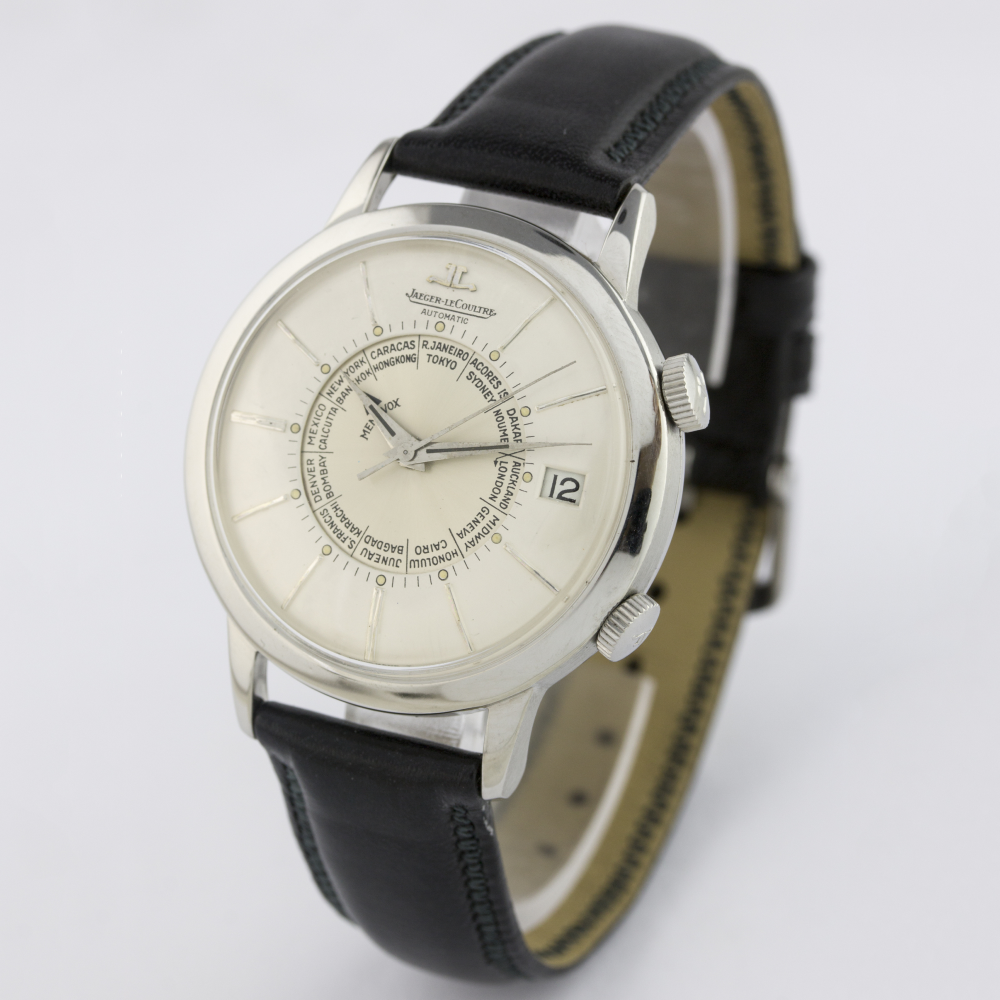 A GENTLEMAN'S STAINLESS STEEL JAEGER LECOULTRE AUTOMATIC MEMOVOX ALARM WRIST WATCH CIRCA 1960s D: - Image 3 of 7