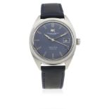 A RARE GENTLEMAN'S STAINLESS STEEL IWC YACHT CLUB AUTOMATIC WRIST WATCH CIRCA 1970 D: Blue