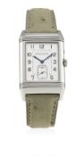 A GENTLEMAN'S STAINLESS STEEL JAEGER LECOULTRE REVERSO DUOFACE NIGHT & DAY WRIST WATCH CIRCA 2003,