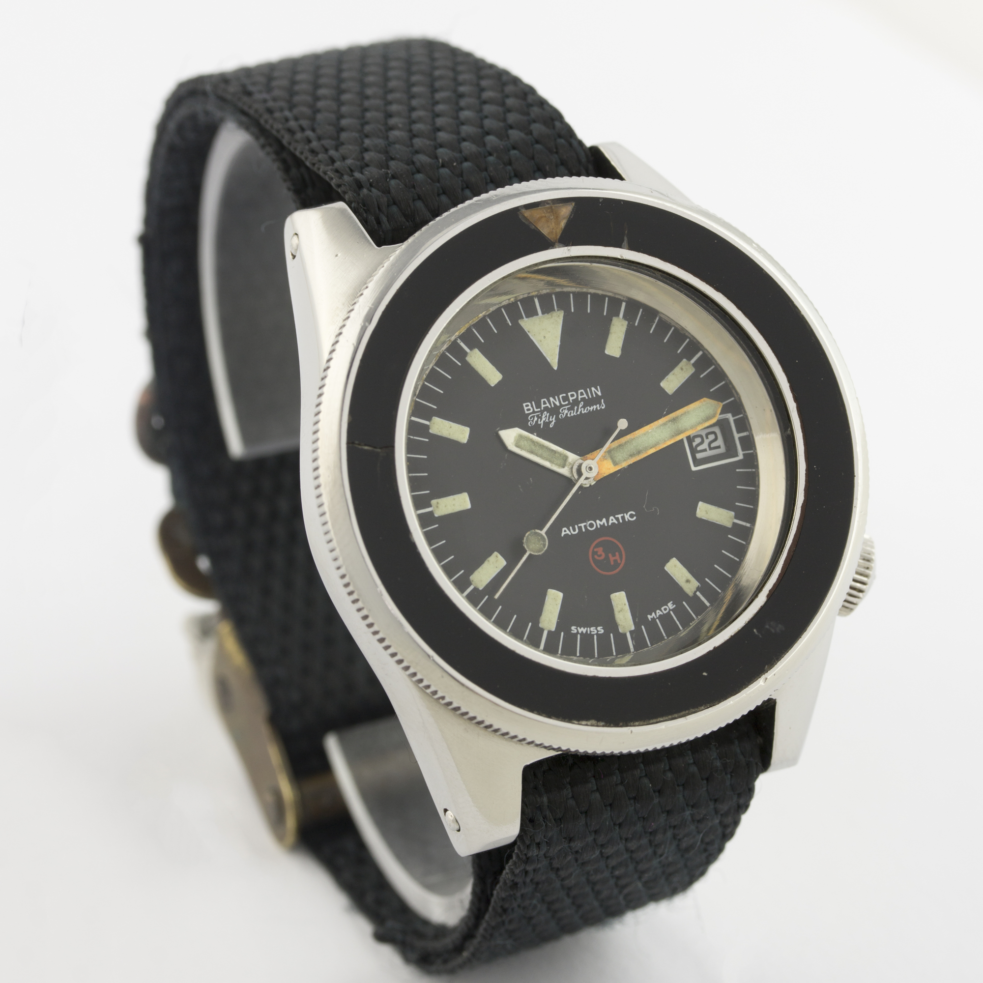 A RARE GENTLEMAN'S STAINLESS STEEL BLANCPAIN FIFTY FATHOMS GERMAN MILITARY BUND DIVERS WRIST WATCH - Image 5 of 8