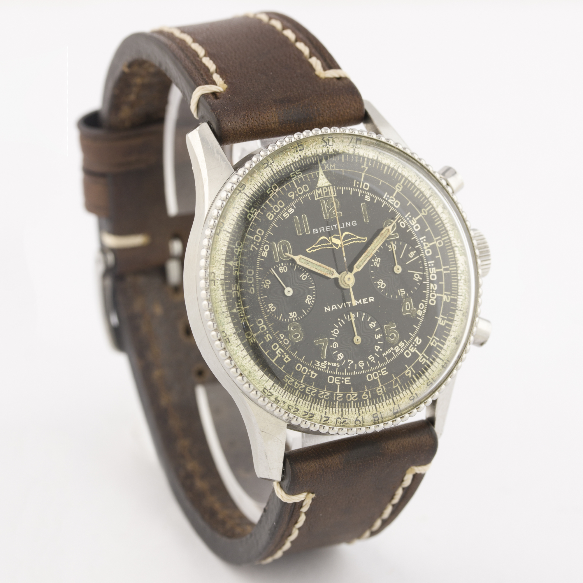 A RARE GENTLEMAN'S STAINLESS STEEL BREITLING AOPA NAVITIMER WRIST WATCH CIRCA 1950s, REF. 806 - Image 4 of 7