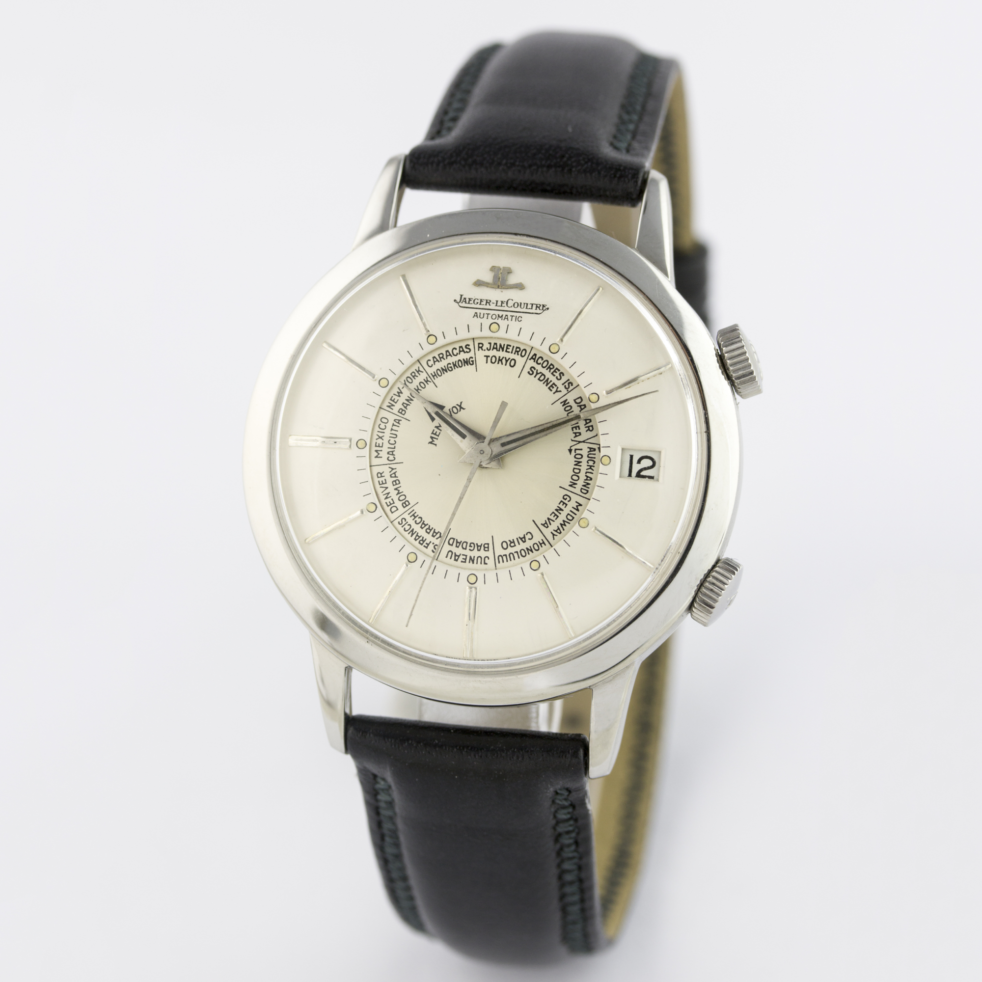 A GENTLEMAN'S STAINLESS STEEL JAEGER LECOULTRE AUTOMATIC MEMOVOX ALARM WRIST WATCH CIRCA 1960s D: - Image 2 of 7