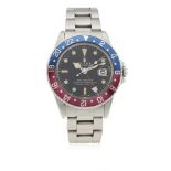 A RARE GENTLEMAN’S STAINLESS STEEL ROLEX OYSTER PERPETUAL GMT MASTER BRACELET WATCH CIRCA 1965, REF.