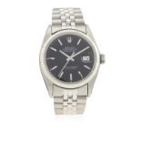 A GENTLEMAN'S STEEL & WHITE GOLD ROLEX OYSTER PERPETUAL DATEJUST BRACELET WATCH CIRCA 1971, REF.