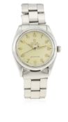 A GENTLEMAN'S STAINLESS STEEL ROLEX OYSTER PERPETUAL AIR KING SUPER PRECISION BRACELET WATCH CIRCA