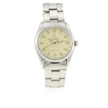 A GENTLEMAN'S STAINLESS STEEL ROLEX OYSTER PERPETUAL AIR KING SUPER PRECISION BRACELET WATCH CIRCA