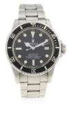 A RARE GENTLEMAN'S STAINLESS STEEL ROLEX OYSTER PERPETUAL DATE SEA DWELLER BRACELET WATCH CIRCA