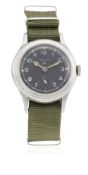 A GENTLEMAN'S STAINLESS STEEL BRITISH MILITARY LONGINES "GREENLANDER" W.W.W. WRIST WATCH CIRCA 1940s